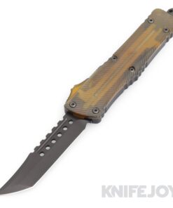 MICROTECH 219-1DLCTULS Combat Troodon OTF Auto Signature Series HellHound DLC Standard Blade with ULTEM Top/ Black Aluminum Handles/ DLC Hardware