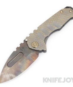 Medford Knives Praetorian Genesis "T" S45VN Vulcan Drop Point Blade with BB/ Cement Brass-Brz Dragon Skin Handles/ Brass-Brz Hardware and Clip