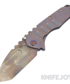 Medford Knives Praetorian "T" S45VN Vulcan Tanto Blade with Blue-Violet Dragon Skin Handles/ Flamed Hardware and Blue-Violet Clip