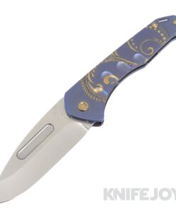 Medford Knives Praetorian Slim Flipper S45VN Tumbled Drop Point Blade with Tumbled Laurel Leaf Handles/ Bronze Hardware and Clip