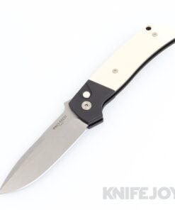 Pro-tech Knives PTBT2751 Auto Terzuola ATCF Stonewash Magnacut Blade with "Tuxedo" Black/ Ivory Micarta Handle/ 3D Ti Clip