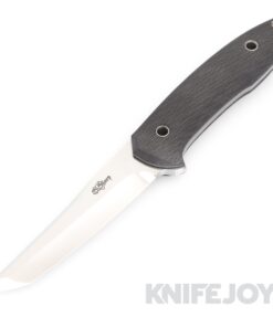 David Sharp Sharpwerks Knives L & L Special Fixed Blade Satin Tanto Blade with Textured Carbon Fiber Handles