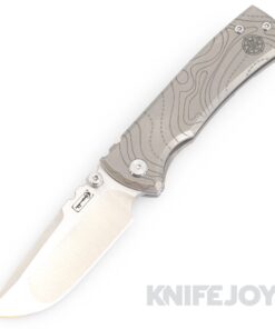 Chaves Ultramar Redencion Street Framelock Belt Finish Drop Point Blade with Engraved TOPO Stonewash Titanium Handles(ST/RDP/SWTI/BF)