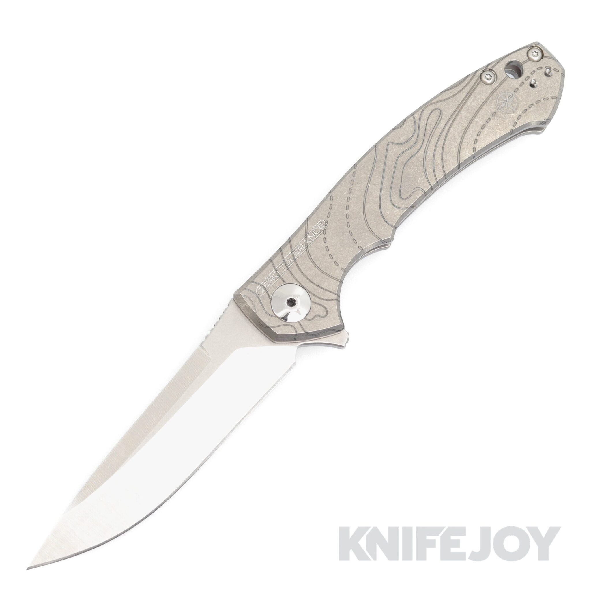 Zero Tolerance Knives ZT 0450 S35VN Blade with BoatRight Bladeworks Engraved TOPO Map Titanium Handles