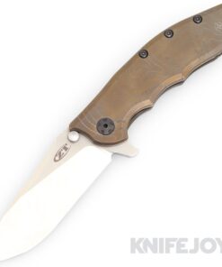 Zero Tolerance ZT 0562TI Rick Hinderer Design CPM-20CV Stonewash/ Satin Grinds Blade with BoatRight Customs Engraved TOPO MAP/ Bronze Anodized Titanium Handles
