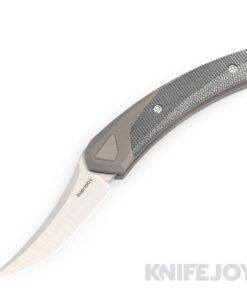 Suprlativ The Piranha Rare Earth Magnetic Lock Folder CPM-M4 Belt Satin Persian Blade with Bolstered Titanium/ Black Canvas Micarta Handles