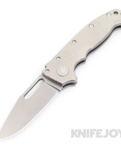 Demko Knives (FFG) AD20 Full Flat Grind 3V Clip Point Blade with Textured Titanium Handles