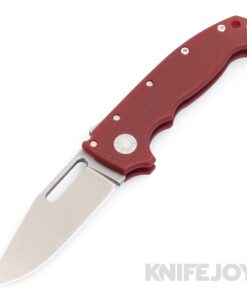 Demko Knives (FFG) AD20 Full Flat Grind 3V Clip Point Blade with Red G10 Handles