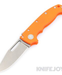 Demko Knives (FFG) AD20 Full Flat Grind 3V Clip Point Blade with Orange G10 Handles