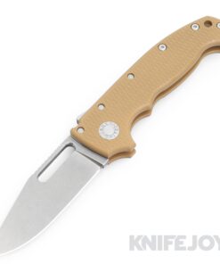 Demko Knives (FFG) AD20 Full Flat Grind 3V Clip Point Blade with Brown G10 Handles