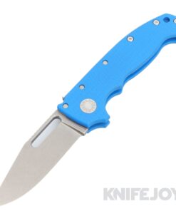 Demko Knives (FFG) AD20 Full Flat Grind 3V Clip Point Blade with Blue #1 G10 Handles