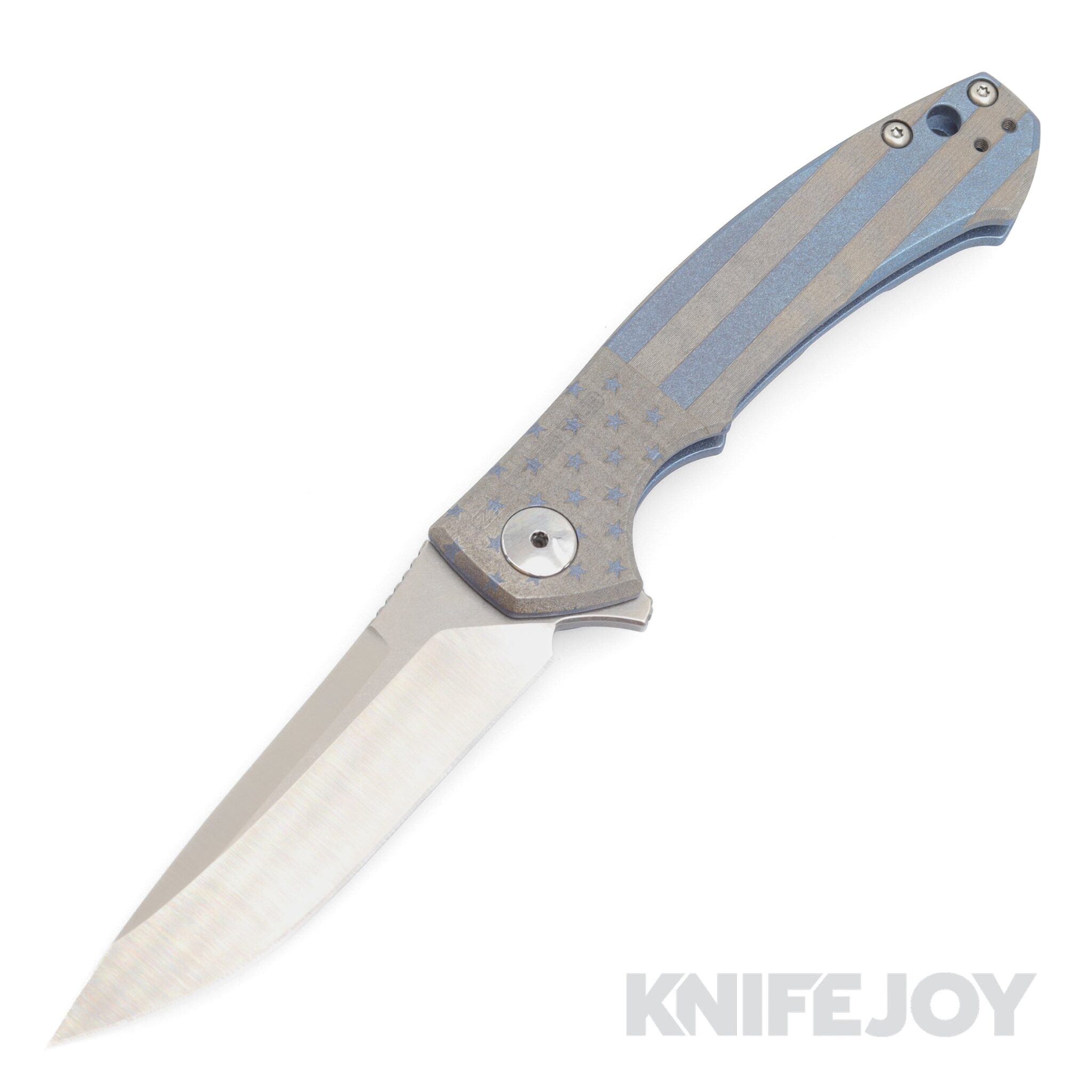 Zero Tolerance Knives ZT 0450 S35VN Blade with BoatRight Bladeworks Engraved Flag/ Anodized Titanium Handles