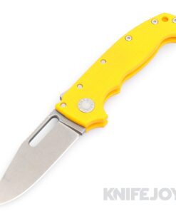 Demko Knives (FFG) AD20 Full Flat Grind 3V Clip Point Blade with Yellow #2 G10 Handles