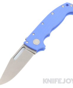 Demko Knives (FFG) AD20  Full Flat Grind 3V Clip Point Blade with Blue #2 G10 Handles