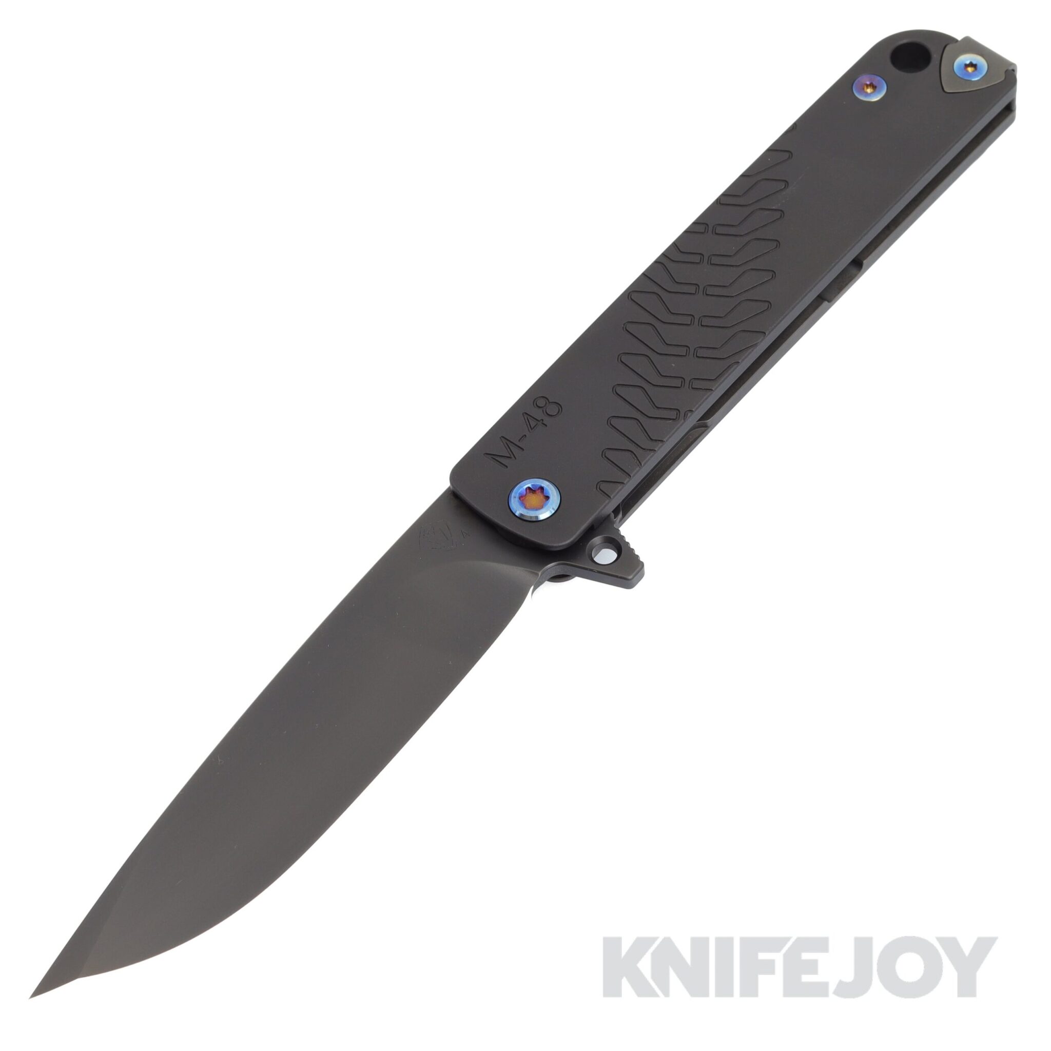 Medford Knives M-48 S45VN PVD Blade with Black Handle/ PVD Spring/ Flamed Hardware/ PVD Clip