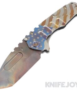 Medford Knives Praetorian "T" S45VN Vulcan Tanto Blade with Tumbled Full Color American Flag Handles/ Flamed Hardware and Clip