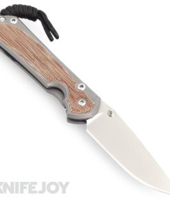 Chris Reeve Knives Small Sebenza 31 LEFT HAND Drop Point Magnacut Blade with Glass Blasted Natural Canvas Micarta Inlay/ Titanium Handles