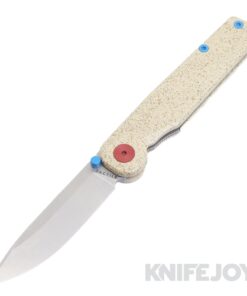 Tactile Knife Co. Limited Edition Trailhead Rockwall Liner Lock Knife Thumbstud Magnacut Drop Point Blade with Speckled Cerakote Machined Titanium Handles/ Blue, Red, and Green Cerakote Accents/ Cryptid Engravingu