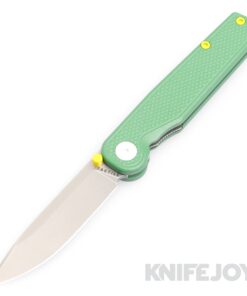Tactile Knife Co. Limited Edition Fairway Rockwall Liner Lock Knife Thumbstud Magnacut Drop Point Blade with Green Cerakote Machined Titanium Handles/ Yellow Cerakote Accents
