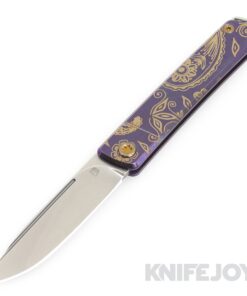 Medford Knives Gentleman Jack-2 S45VN Tumbled Drop Point Blade with Violet Bronze Paisley Handles/ Bronze Hardware and Clip