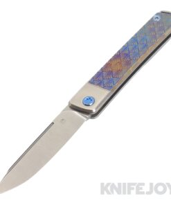 Medford Knives Gentleman Jack-2 S45VN Tumbled Drop Point Blade with Tumbled "Art Deco" Handles/ Blue Hardware and Clip