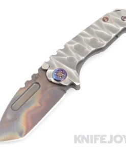Medford Knives Micro Praetorian T S45VN Vulcan Tanto Blade with Brushed Silver Predator Handles/ Flamed Hardware and Clip