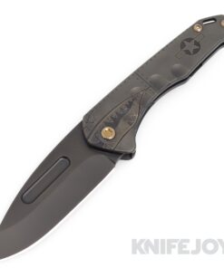 Medford Knives Praetorian Slim S45VN PVD Drop Point Blade with PVD Ghost Warthog w/ Rivets Handles/ Bronze Hardware and Clip