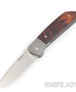 Enrique Pena Custom Front Flipper Small Mula Plain Satin Blade with Desert Ironwood Scales