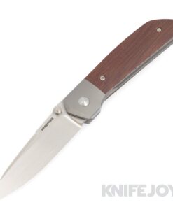 Enrique Pena Custom Front Flipper Mula Knife Plain Satin Sheepsfoot Blade with Cross Cut Natural Canvas Micarta Scales/ Zircuti Clip