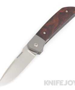 Enrique Pena Custom Front Flipper Small Mula Knife Plain Satin Blade with Desert Ironwood Scales