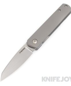 Enrique Pena Custom Front Flipper Deville Knife Plain Satin Blade with Titanium Scales/ Dark Zircuti Clip