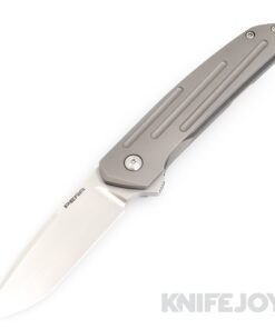 Enrique Pena Custom Cobra Flipper Plain Satin Blade with Fluted Titanium Scales/ Dark Zircuti Clip