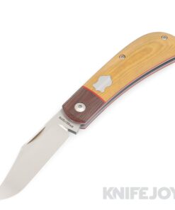 Enrique Pena Custom Slipjoint Lanny's Clip Plain Satin Blade with Brown Micarta Scales/ Brown Micarta Bolsters