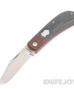 Enrique Pena Custom Front Flipper Lanny's Clip Plain Satin Blade with Black Micarta Scales/ Brown Micarta Bolsters