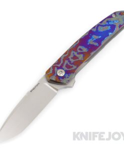 Enrique Pena Custom Flipper Cobra Knife Satin Blade with Dark Zircuti Scales and Pocket Clip