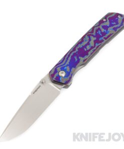 Enrique Pena Custom Front Flipper Victoria Knife Satin Blade with Dark Zircuti Scales and Pocket Clip