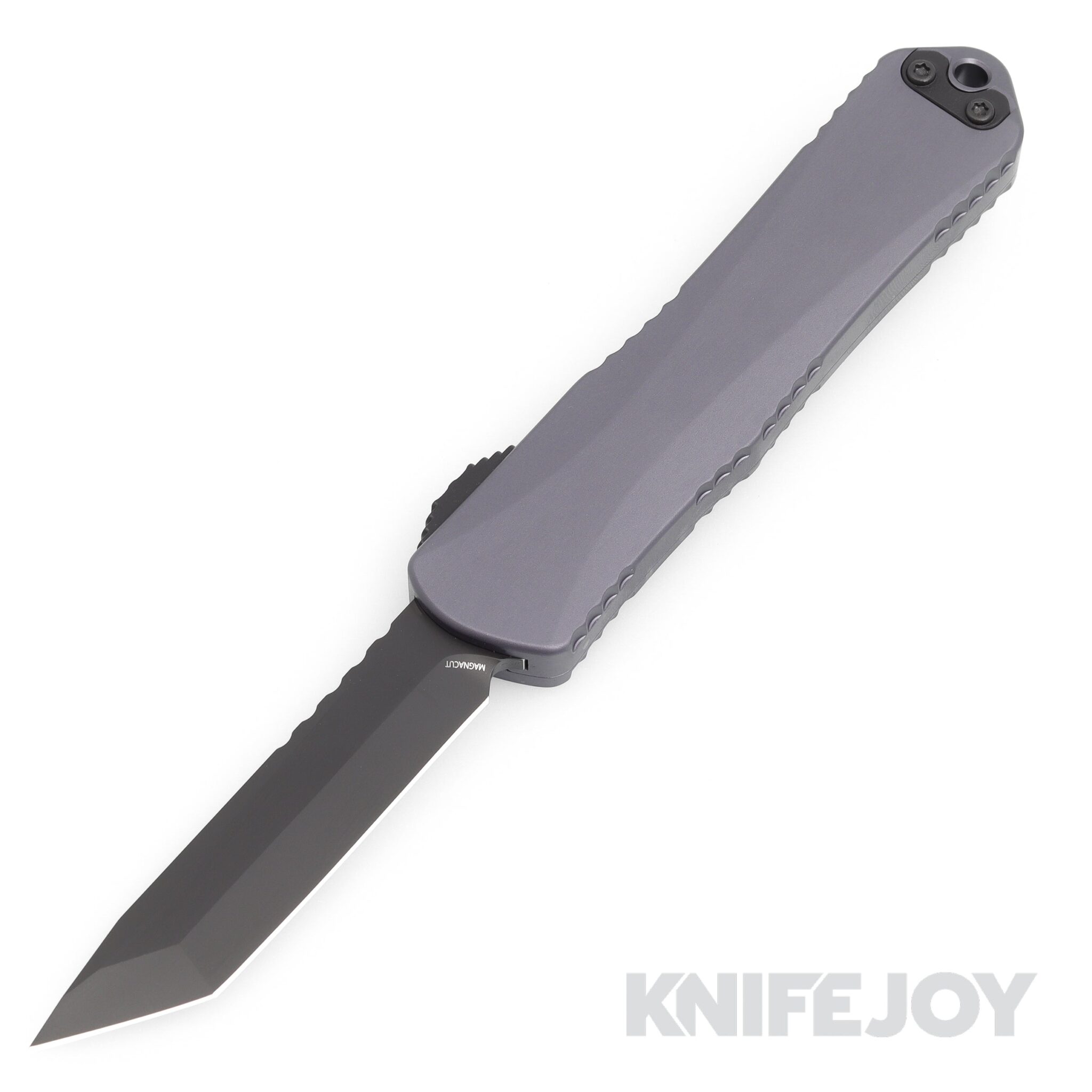 Heretic Knives Manticore-E EDC DLC Magnacut Tanto Blade with Gray Aluminum Handles