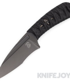 Bastinelli Knives/ Creations SIN Fixed Blade Black Stonewashed Blade with Black Custom Tsukamaki Wrapped Cord Handle