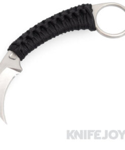 Bastinelli Knives/ Creations PiKa Fixed Blade Karambit Stonewash Hawkbill Blade with Custom Black Cobra Handle Wrap