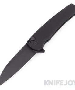Pro-tech Knives 5303 Malibu Flipper DLC Magnacut Wharncliffe Blade with Black Aluminum Handles
