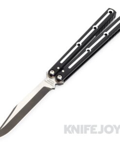 Squid Industries Knives Krake Raken Bowie Balisong Butterfly Two Toned Blade with Full DUAL-TONE Inked Black Handles/ Blade Special