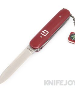 Chuck Gedraitis  Custom Knives Switch Army Switchblade Knife AEB-L Blade with Red G10 Scales/ Titanium Liners/ Compass Lanyard