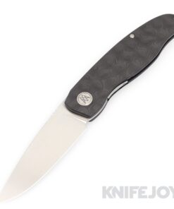 MR.MR. Designs D-Cipher Folding Knife M390 Drop Point Hand Rubbed Finish Blade with Special Contoured Raindrop Carbon Fiber Handles