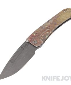 Medford Knives Slim Midi Marauder S45VN Acid/ Distressed Drop Point Blade with "Scorched Earth/ Predator" Handles/ Old School/Predator Bronze Spring/ Maker's Ano Hardware and Clip