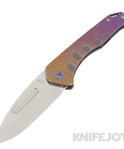 Medford Knives Praetorian Slim S45VN Tumbled Drop Point Blade with Bronze/ Violet Fade Cobblestone Handles/ Flamed Hardware and Clip