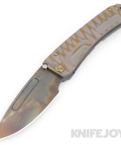 Medford Knives Marauder-H S45VN Vulcan Drop Point Blade with BB/Cement w/ Bronze Various Sculpts Handles/ Bronze Hardware and Clip
