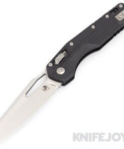 MICROTECH Standard Issue 210T-10PMBK MSI Ram Lock Folder Single Edge Stonewash Standard Blade with Black Polymer Tri-Grip Handles
