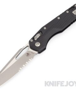 MICROTECH Standard Issue 210T-11APPMBK MSI Ram Lock Folder Single Edge Partially Serrated Apocalyptic Standard Blade with Black Polymer Tri-Grip Handles