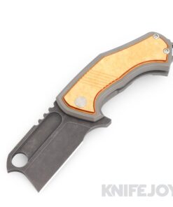 Eric Luther Knives Orphan S Flipper CPM 154 Dark Stonewash Blade with Richlite Inlay/ Titanium Handles