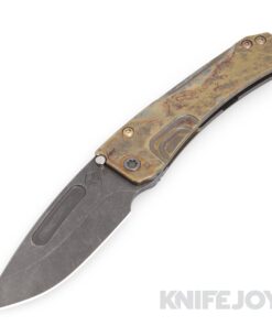 Medford Knives Slim Midi Marauder S45VN Acid/ Distressed Drop Point Blade with "Scorched Earth" Handles/ Old School Bronze Spring/ Maker's Ano Hardware and Clip